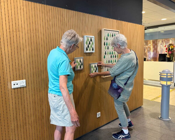 Leden van kunstcollectief Kunstkolk hangen laatste expositie op in Pantein Maasziekenhuis