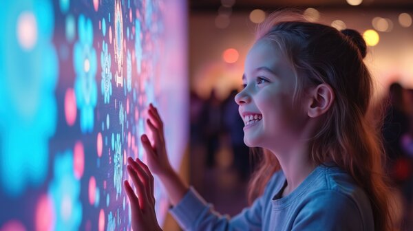 Kinderen maken kunstwerk met creatieve technologie