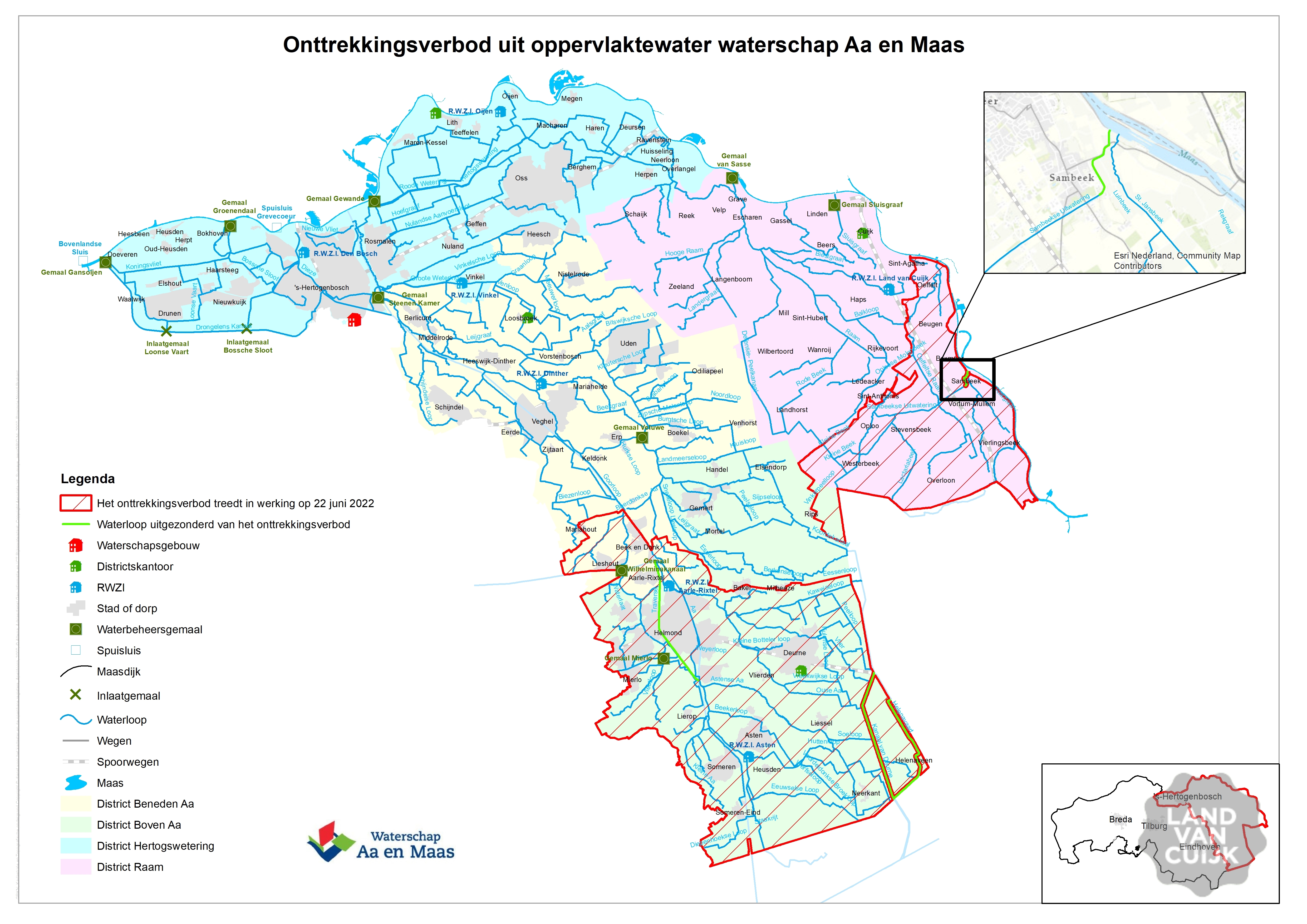 Onttrekkingsverbod uit oppervlaktewater in Zuidoost-Brabant
